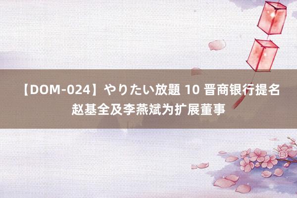 【DOM-024】やりたい放題 10 晋商银行提名赵基全及李燕斌为扩展董事