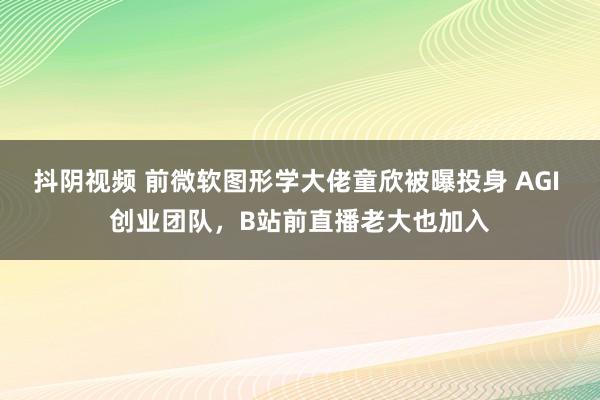 抖阴视频 前微软图形学大佬童欣被曝投身 AGI 创业团队，B站前直播老大也加入