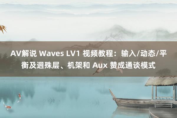 AV解说 Waves LV1 视频教程：输入/动态/平衡及迥殊层、机架和 Aux 赞成通谈模式